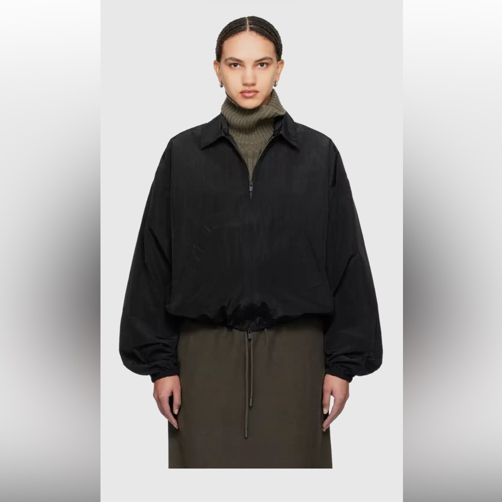 New Fear of God ESSENTIALS Black Shell bomber jacket - L